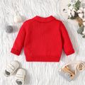 Baby Boy/Girl Solid Knitted Long-sleeve Button Front Cardigan Sweater Red image 2
