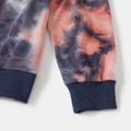 Family Matching Tie Dye Round Neck  Long-sleeve Pullover Sweatshirts Blue grey image 4