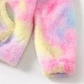 Mommy and Me Colorful Tie Dye Thermal Fuzzy Long-sleeve Hoodie Colorful
