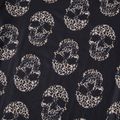 Halloween Family Matching Short-sleeve Allover Skull Print Black V Neck Twist Knot Bodycon Dress and T-shirts Sets Black