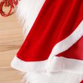 Christmas 2pcs Baby Girl Red Velvet Hooded Cloak and Pants Set REDWHITE image 4