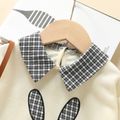 Toddler Girl Plaid Bunny Applique Faux-two Long-sleeve Dress ColorBlock image 3