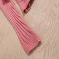 Kid Girl Ribbed Twist Knot Long-sleeve Pink Knit Sweater Pink image 5