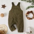 Baby Boy/Girl Solid Corduroy Overalls with Pocket Army green image 1