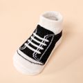 6 pares de meias com padrão de sapatos de bebê Multicolorido