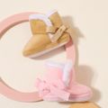 Baby / Toddler Solid Color Tie Back Breathable Fleece-lining Prewalker Shoes Pink image 5
