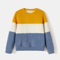 Family Matching Long-sleeve Colorblock Sherpa Fleece Pullover ColorBlock image 4