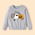 Halloween Family Matching 100% Cotton Long-sleeve Graphic Grey Pullover Sweatshirts Light Grey