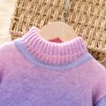 Toddler Girl Sweet Gradient Color Turtleneck Knit Sweater Multi-color