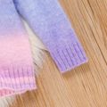 Toddler Girl Sweet Gradient Color Turtleneck Knit Sweater Multi-color