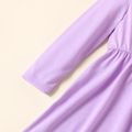 Toddler Girl Butterfly Print Waisted Long-sleeve Dress Purple image 4