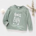Toddler Girl Letter Print Textured Knit Sweater aquagreen image 1