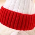 Baby / Toddler Big Pom Pom Decor Color Block Knit Beanie Hat Red image 4