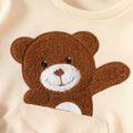 Toddler Boy Animal Bear Embroidered Pullover Sweatshirt Apricot image 4