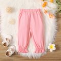 Baby Girl 95% Cotton 3D Knitted Flower Detail Solid Pants Pink image 3
