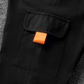 2pcs Toddler Boy Letter Print Orange Sweatshirt and Pocket Design Cargo Pants Set Orange