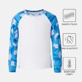 Activewear Toddler Gir/Boy Geometric Print Long Raglan Sleeve Tee Blue image 1