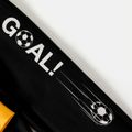 لوني تونز 2 قطعة طفل صبي كرة القدم طباعة طويلة الأكمام المحملة وحرف طباعة مجموعة السراويل الأصفر image 5