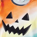 Halloween Pumpkin Face Print Rainbow Ombre Long-sleeve Sweatshirts for Mom and Me ColorBlock image 4