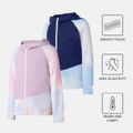 Activewear Toddler Girl/Boy Colorblock Tie Dyed Hooded Jacket Pink