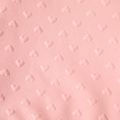 2pcs Kid Girl Heart Textured Pink Pullover Sweatshirt and Elasticized Pants Set Light Pink