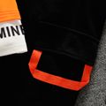 2pcs Kid Boy Letter Print Splice Pullover Sweatshirt and Black Pants Set Orange image 5