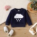 Baby Boy/Girl Cloud Embroidered Long-sleeve Pullover Sweatshirt Tibetanblue image 2