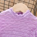 Toddler Girl Textured Solid Color Mock Neck Long-sleeve Tee Purple image 4