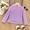 Toddler Girl Textured Solid Color Mock Neck Long-sleeve Tee Purple image 1