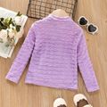 Toddler Girl Textured Solid Color Mock Neck Long-sleeve Tee Purple image 3