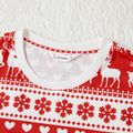 Christmas Family Matching Allover Red Print Long-sleeve Pajamas Sets (Flame Resistant) Red image 3