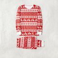 Christmas Family Matching Allover Red Print Long-sleeve Pajamas Sets (Flame Resistant) Red image 2