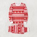 Christmas Family Matching Allover Red Print Long-sleeve Pajamas Sets (Flame Resistant) Red image 5