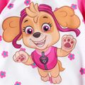 Paw Patrol 2pcs Toddler Girl Floral Print Colorblock Cotton Sweatshirt and Pants Set Pink