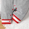 Baby Boy/Girl 95% Cotton Long-sleeve Letter Print Contrast Color Jumpsuit Grey