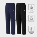 Activewear Kid Boy Solid Color Zipper Design Removable Elasticized Pants Black image 2