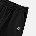 Activewear Kid Boy Solid Color Zipper Design Removable Elasticized Pants Black
