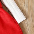 قطعتان من ملابس الفتيات الصغيرات المزركشة برقبة على شكل تي شيرت أبيض وتصميم زر مرتبط باللون الأحمر بشكل عام احمر ابيض image 4