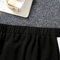 2pcs Kid Boy Letter Print Striped Black Hoodie Sweatshirt and Pants Set Black image 5