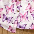 Toddler Girl Sweet Butterfly Print Splice Irregular Hem Long-sleeve Dress Purple