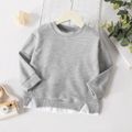 Toddler Boy Faux-two Solid Color Waffle Pullover Sweatshirt Grey image 1