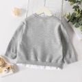 Toddler Boy Faux-two Solid Color Waffle Pullover Sweatshirt Grey
