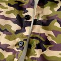 Kid Boy Camouflage Print Button Design Hooded Cotton Long-sleeve Shirt Camouflage