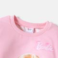 Barbie 2pcs Kid Girl Character Print Pink Sweatshirt and PU Leggings Set Pink image 4