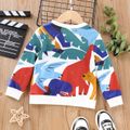 Toddler Boy Animal Print Colorblock Pullover Sweatshirt Multi-color image 2