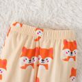 2pcs Baby Boy/Girl 100% Cotton Long-sleeve Fox Graphic Hoodie and Sweatpants Set Orange image 4