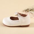 Toddler / Kid Bow Decor Hollow Out Detail White Mary Jane Shoes White image 2