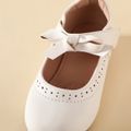 Toddler / Kid Bow Decor Hollow Out Detail White Mary Jane Shoes White image 4