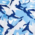 Activewear Kid Boy Camouflage Print Splice Long-sleeve Tee Light Blue