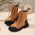 Toddler / Kid Fashion Two Tone Lace Up Front Boots Brown image 1